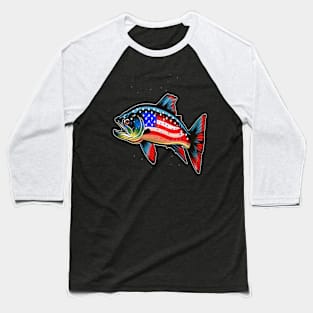 Patriotic Trout Baseball T-Shirt